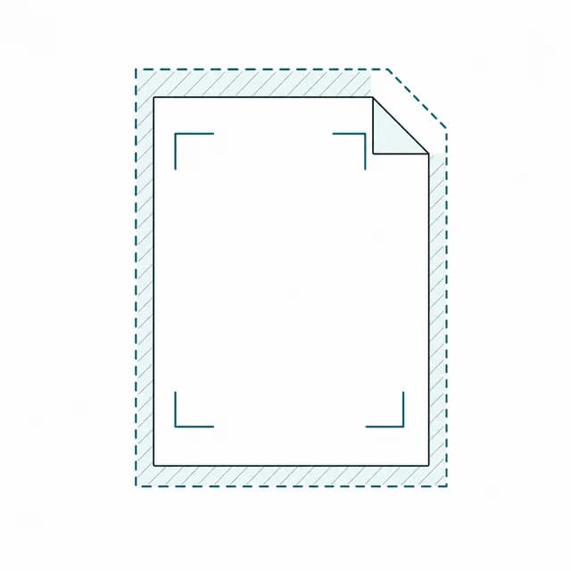 Illustration of a PDF page with crop guides trimming its margins