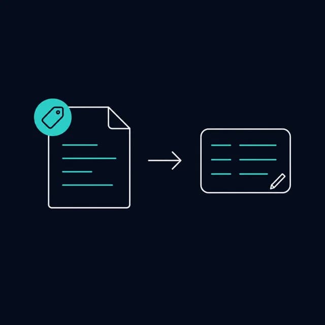 Illustration of a PDF document with its metadata fields, like Title and Author, being edited