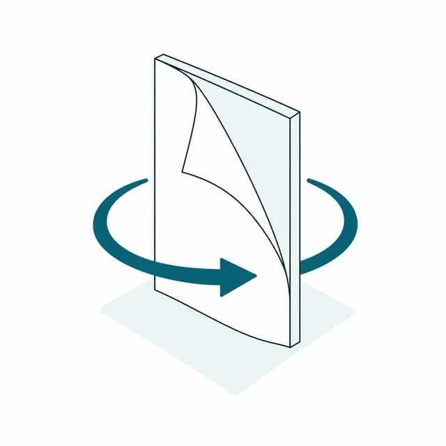 Illustration of a PDF page rotating to fix its orientation