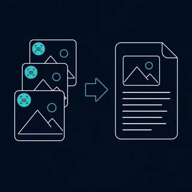 Illustration of a multi-page TIFF scan converting into a single PDF document