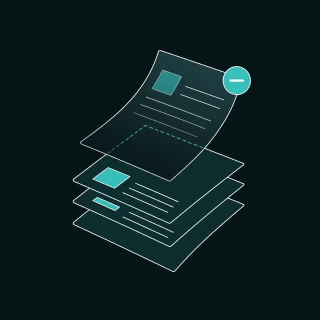Illustration of a PDF page being removed from a document