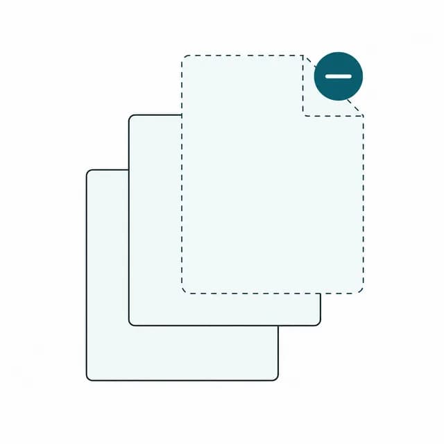 Illustration of a PDF page being removed from a document