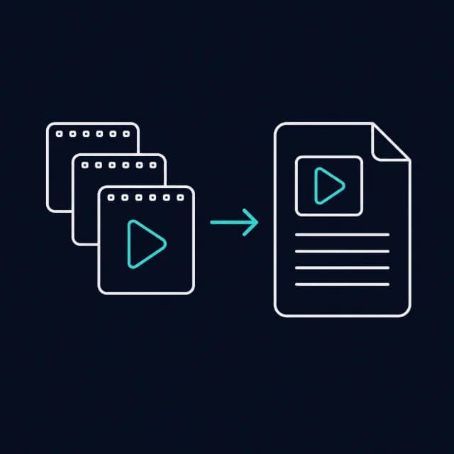 Illustration of a GIF's first frame converting into a single PDF document