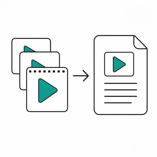 Illustration of a GIF's first frame converting into a single PDF document