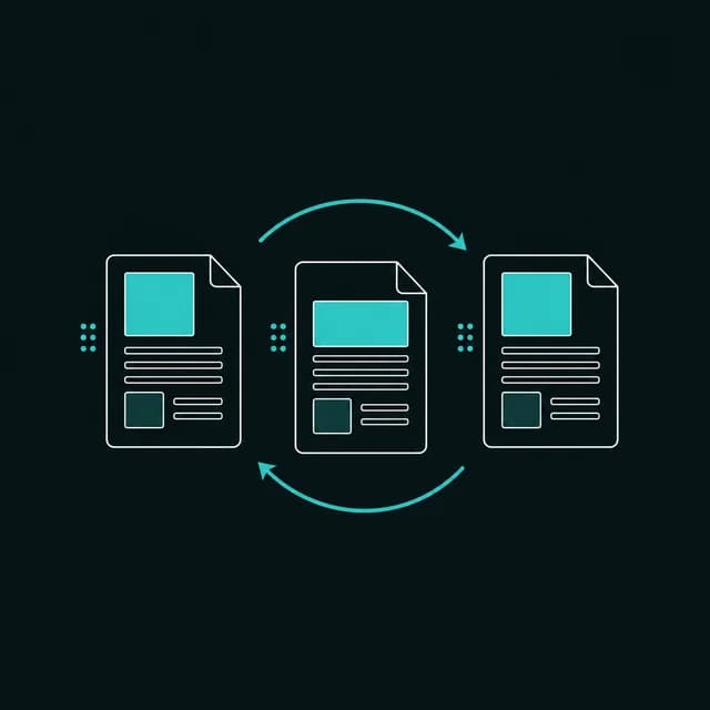 Illustration of PDF pages being reordered by drag and drop