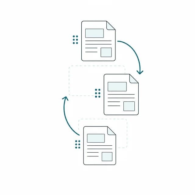 Illustration of PDF pages being reordered by drag and drop