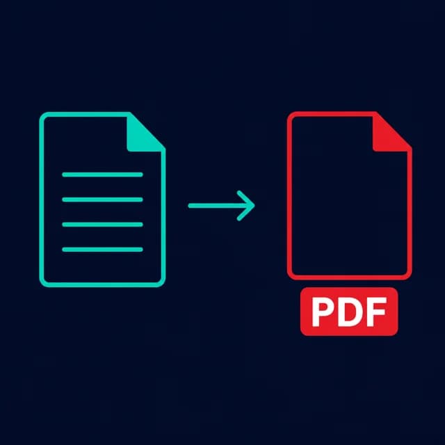 Illustration of a Word document being converted into a PDF file